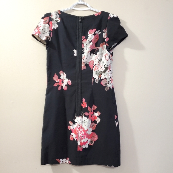 Milly - Black and Pink Floral Occasion Dress - Size 4 - Picture 9 of 13